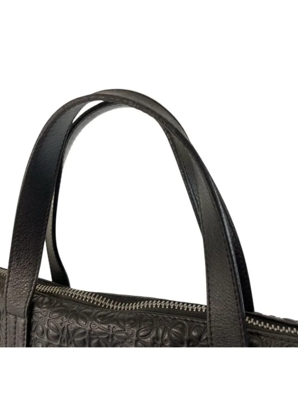 Loewe Repeat Anagram Black Silver Leather Business Briefcase